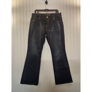 American Eagle Women's Blue Hipster Flare Leg Mid Rise Jean Size 14 W38x32L